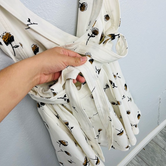 FREE PEOPLE MINI’S FOR YOU Dandelion Flower Cream Racer Back Mini DRESS - Picture 8 of 11